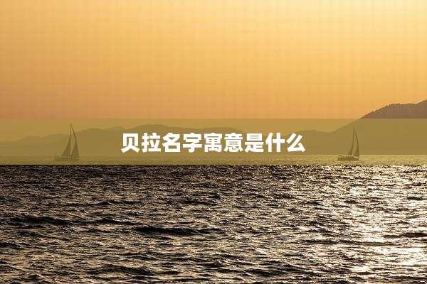 贝拉名字寓意是什么