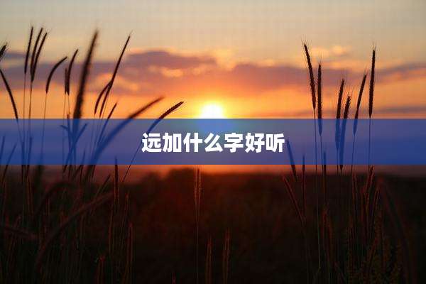 远加什么字好听
