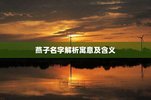 燕子名字解析寓意及含义