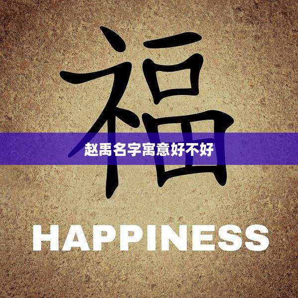 赵禹名字寓意好不好