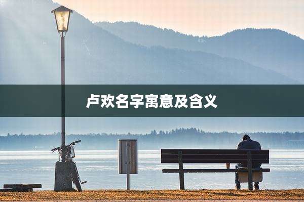 卢欢名字寓意及含义