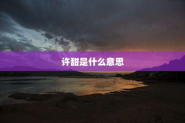许甜是什么意思