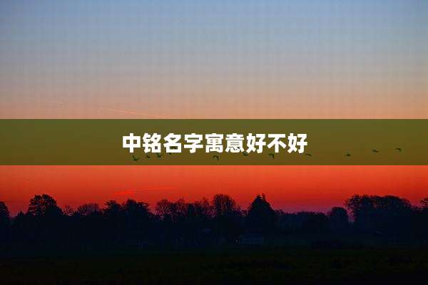 中铭名字寓意好不好