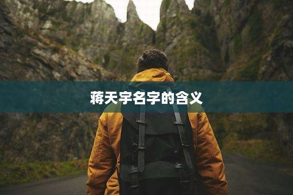 蒋天宇名字的含义
