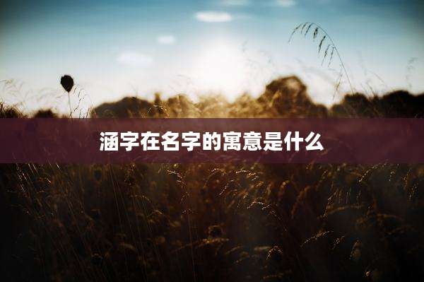 涵字在名字的寓意是什么
