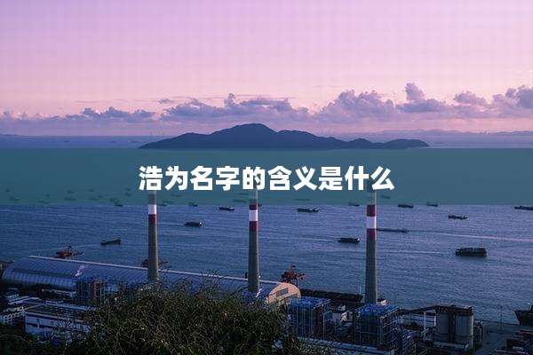 浩为名字的含义是什么