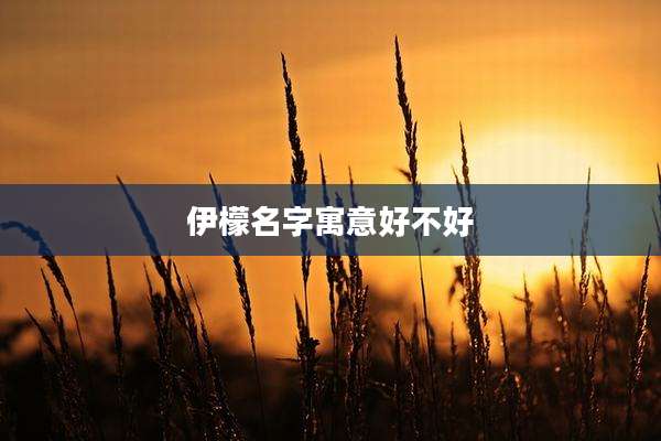 伊檬名字寓意好不好