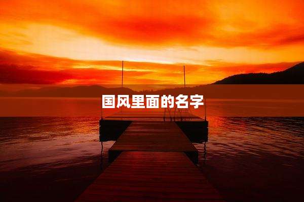 国风里面的名字