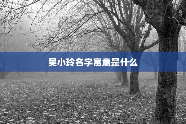 吴小玲名字寓意是什么