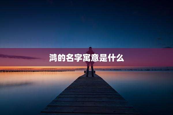 鸿的名字寓意是什么