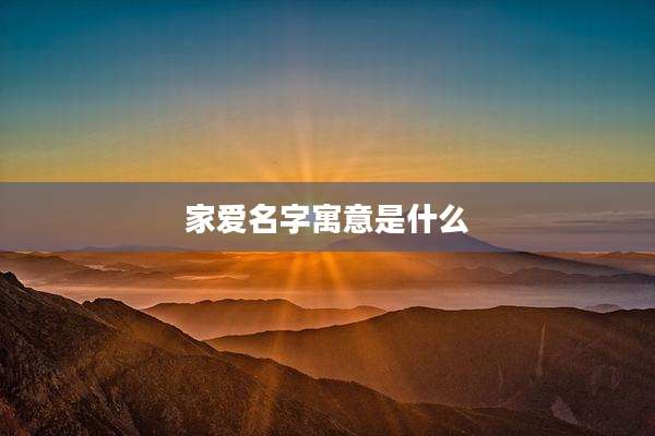 家爱名字寓意是什么