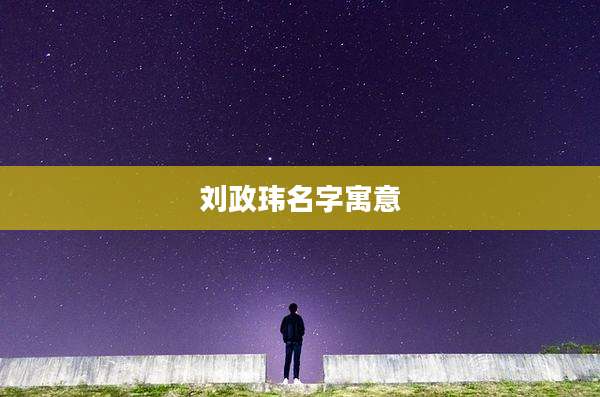 刘政玮名字寓意