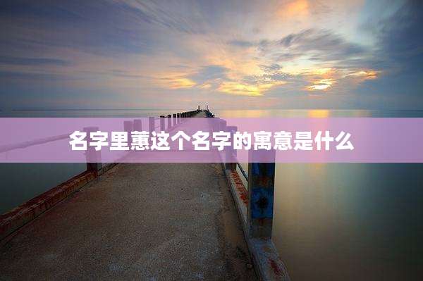 名字里蕙这个名字的寓意是什么