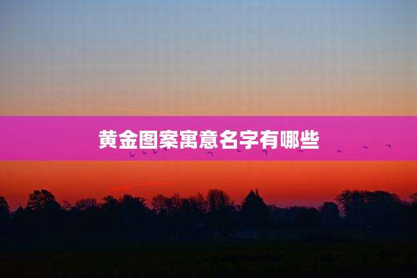 黄金图案寓意名字有哪些