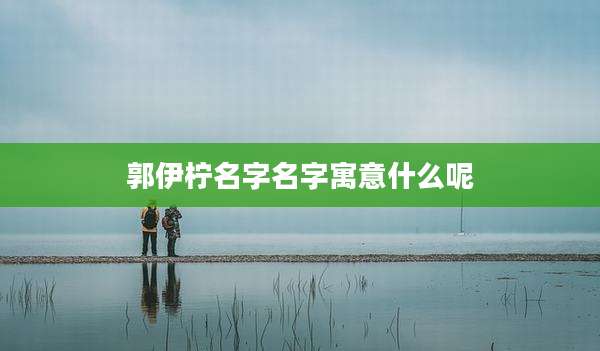 郭伊柠名字名字寓意什么呢