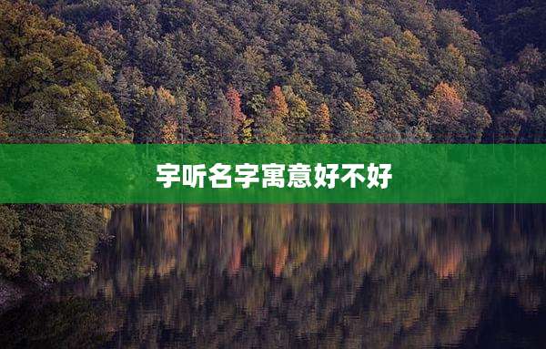 宇听名字寓意好不好