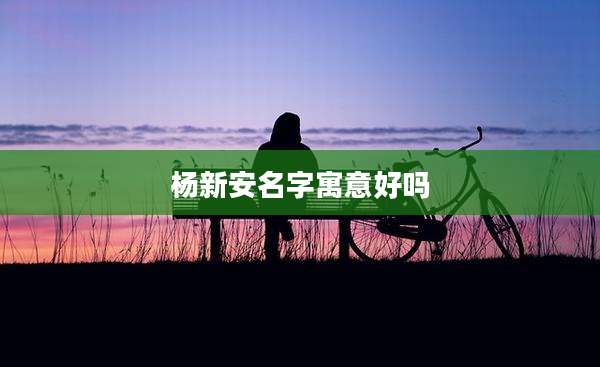 杨新安名字寓意好吗