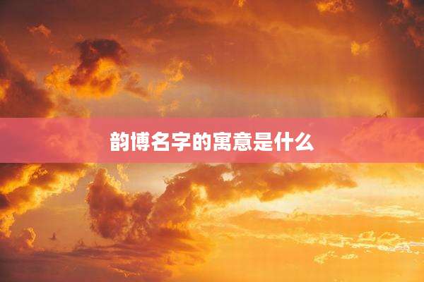 韵博名字的寓意是什么