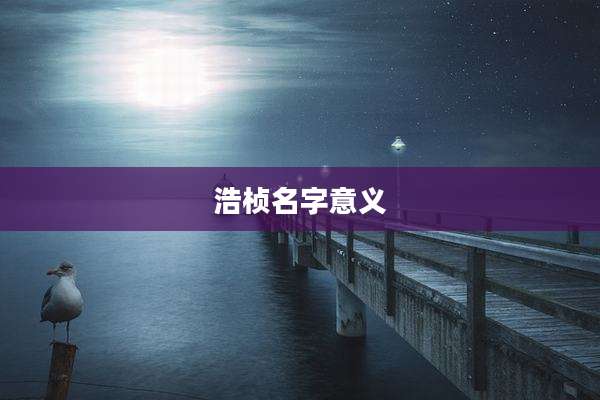 浩桢名字意义