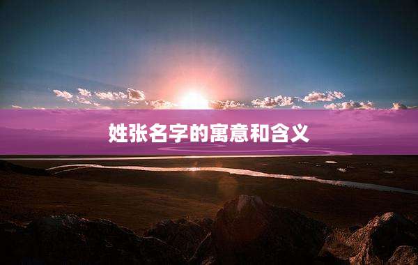 姓张名字的寓意和含义