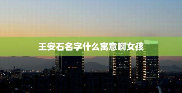 王安石名字什么寓意啊女孩