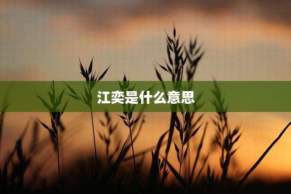 江奕是什么意思