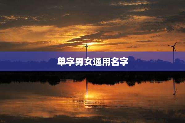 单字男女通用名字