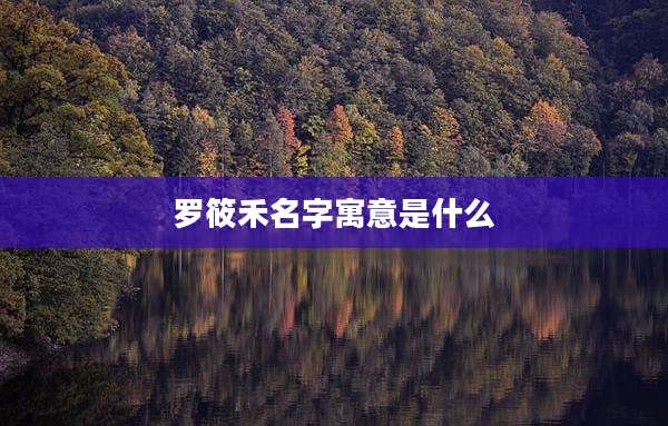 罗筱禾名字寓意是什么