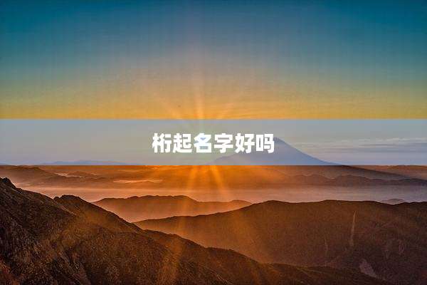 桁起名字好吗