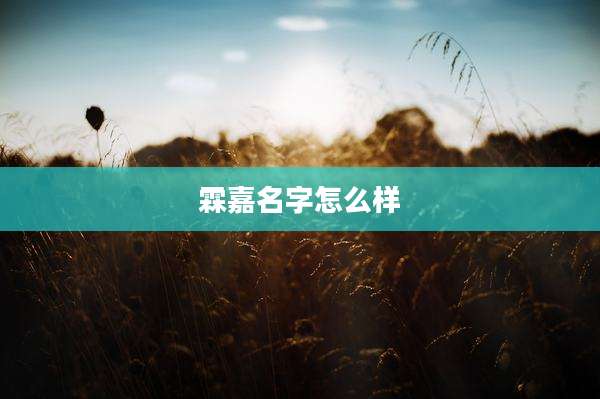 霖嘉名字怎么样