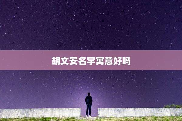 胡文安名字寓意好吗