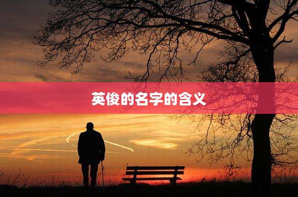 英俊的名字的含义