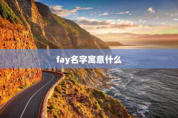 fay名字寓意什么