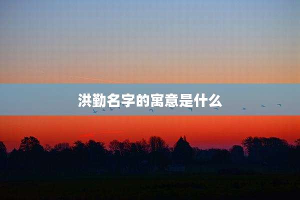 洪勤名字的寓意是什么