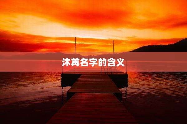 沐苒名字的含义