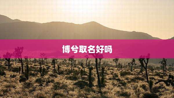 博兮取名好吗