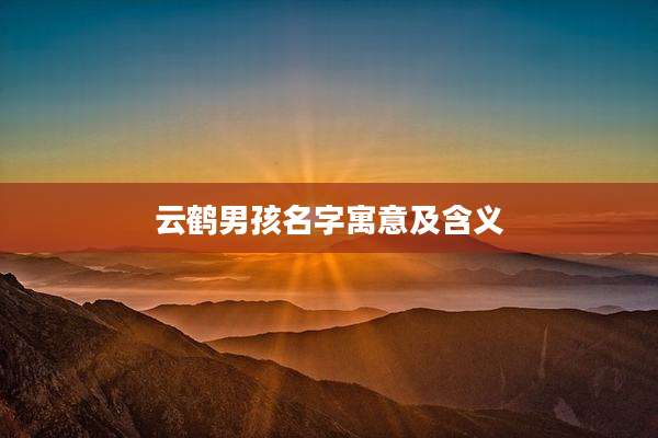 云鹤男孩名字寓意及含义