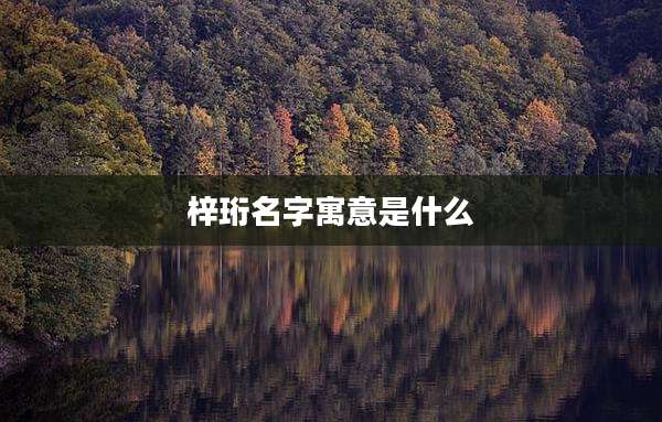 梓珩名字寓意是什么