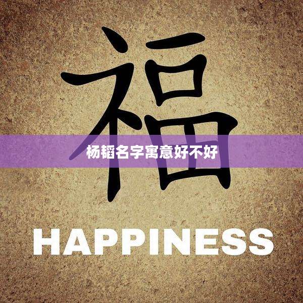 杨韬名字寓意好不好
