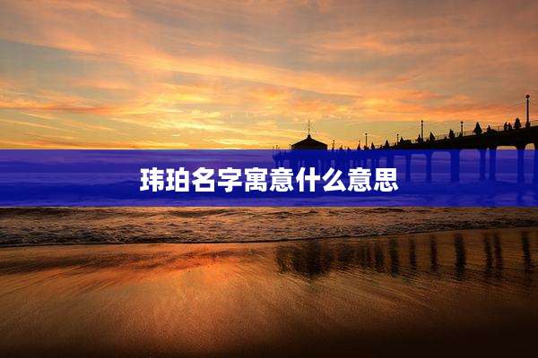 玮珀名字寓意什么意思