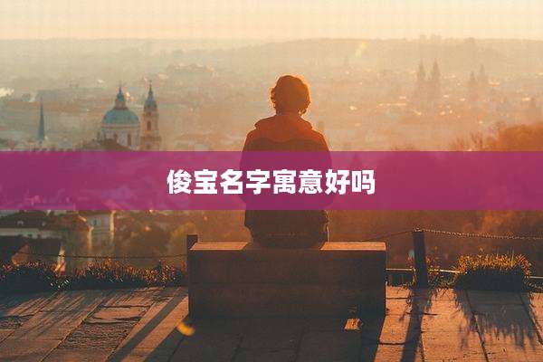 俊宝名字寓意好吗