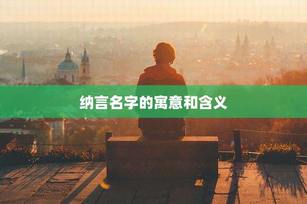 纳言名字的寓意和含义