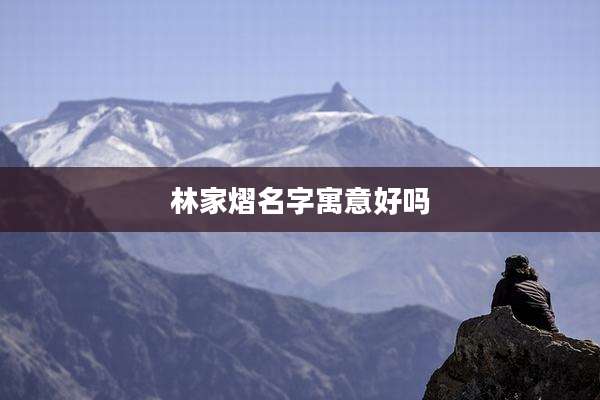 林家熠名字寓意好吗
