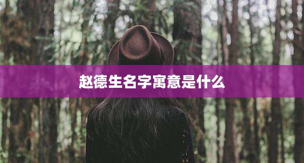 赵德生名字寓意是什么