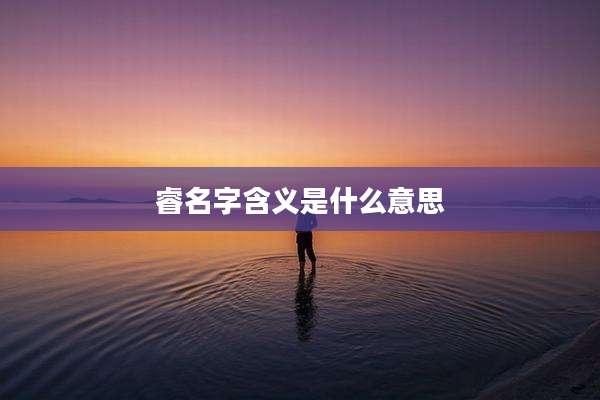 睿名字含义是什么意思